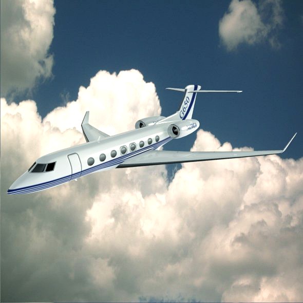 Gulfstream G650 N650 GA lowpoly private jet3d model