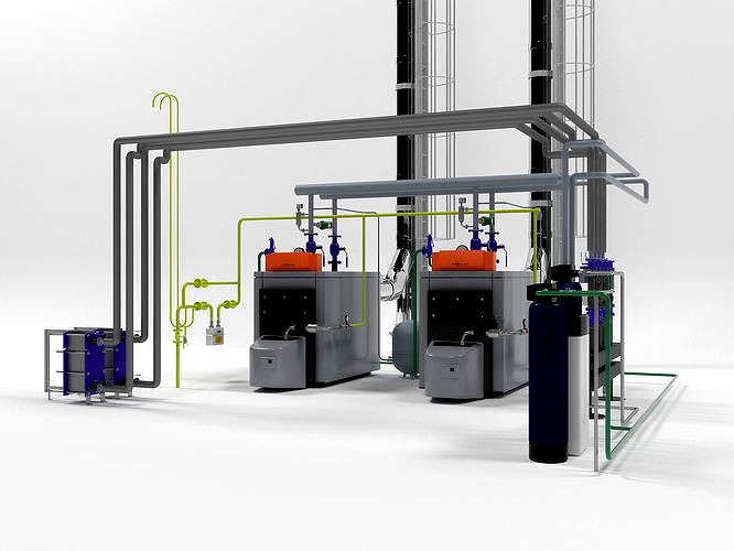 Viessmann Vitoplex 300-390 industrial boilers instalation
