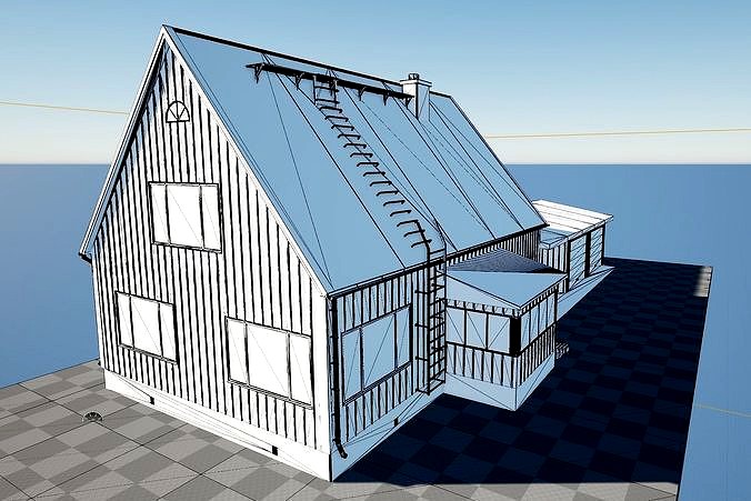 3D Nordic style wooden house - exterior only