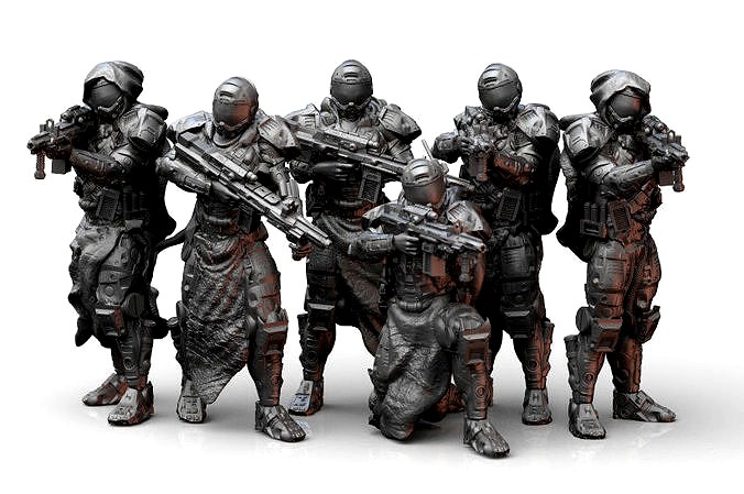 Scifi Infantry Squad | 3D