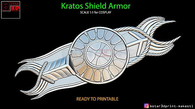 Guardian Shield - gauntlet kratos - kratos armor - God of War  | 3D