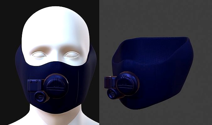 Gas mask helmet 3d model scifi Low-poly