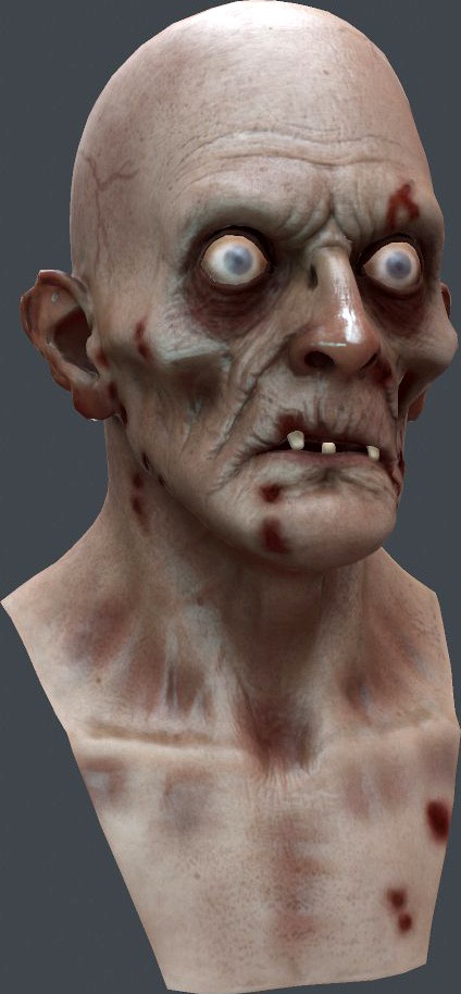 Zombie Head Lowpoly3d model