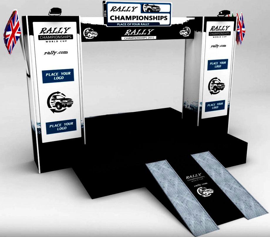 WRC motor sport podium 023d model