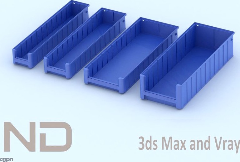 RACK FLOW MATERIAL BOXES - 43d model