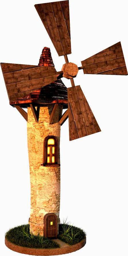 Cartoon Windmill3d model