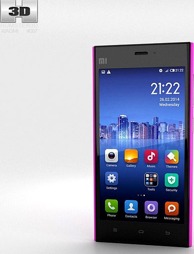 Xiaomi MI-3 Pink3d model