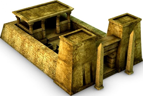 Low poly Egyptian temple3d model