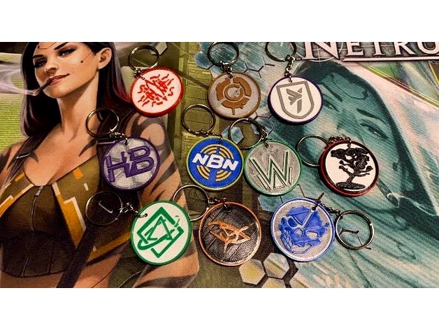 Android Netrunner Faction Keychains by tradenmyr