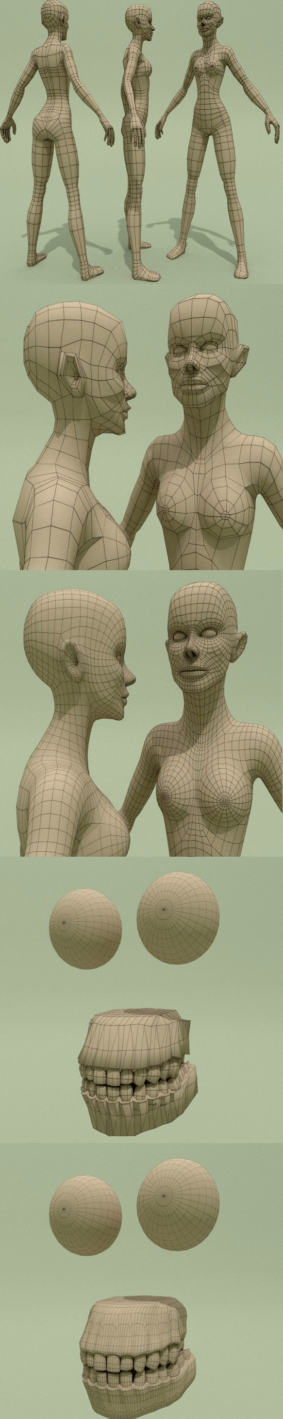 Low Poly Base Mesh Woman