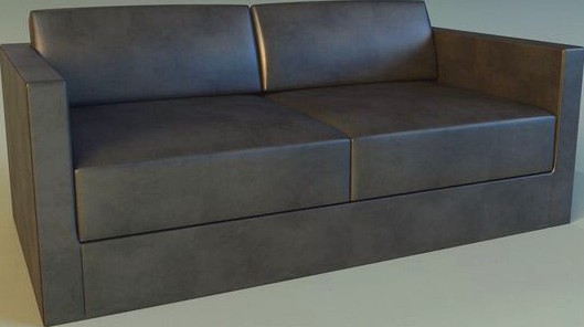 Sofa leather black modern