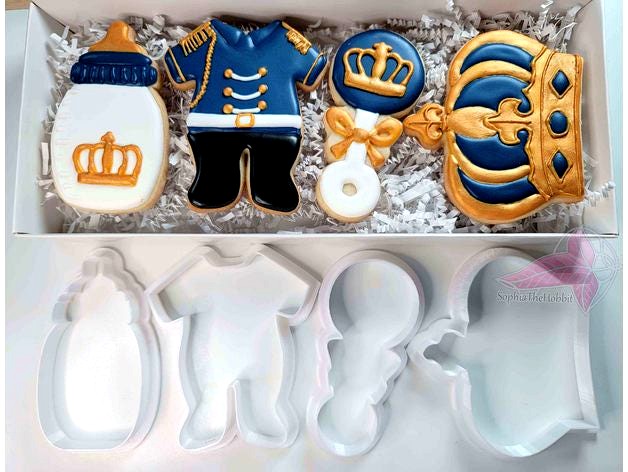 Royal Prince Baby Shower Cookie Cutter Set by SophiaTheHobbit