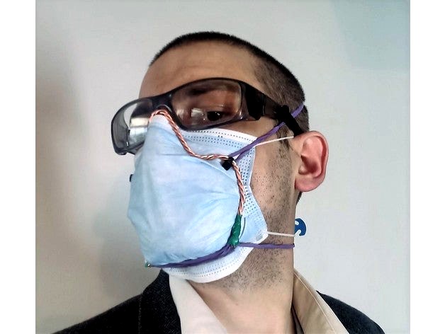 DIY Mask brace / fitter using twisted copper wire cores by FullPlasticScientist