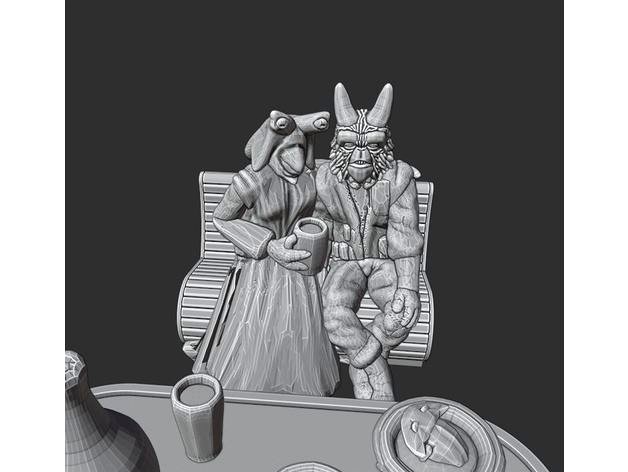 Feltipern Travagg (Gotal) and Unnamed Ishi Tib; SWL Scale Free Cantina Collab by McAnultyMiniatures
