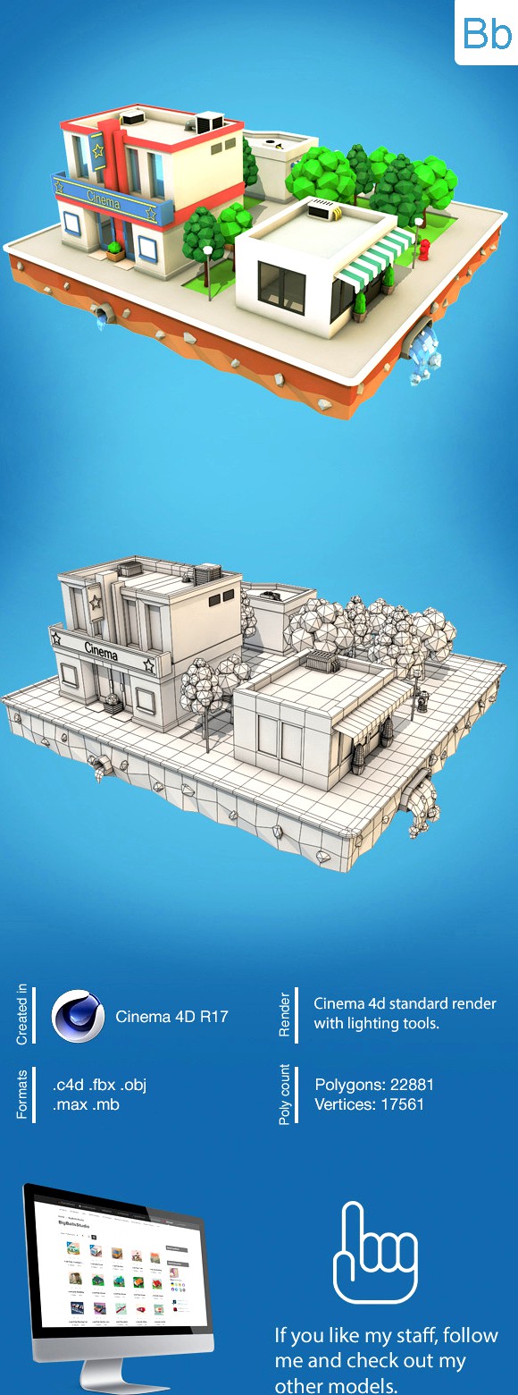 Low Poly City Block2