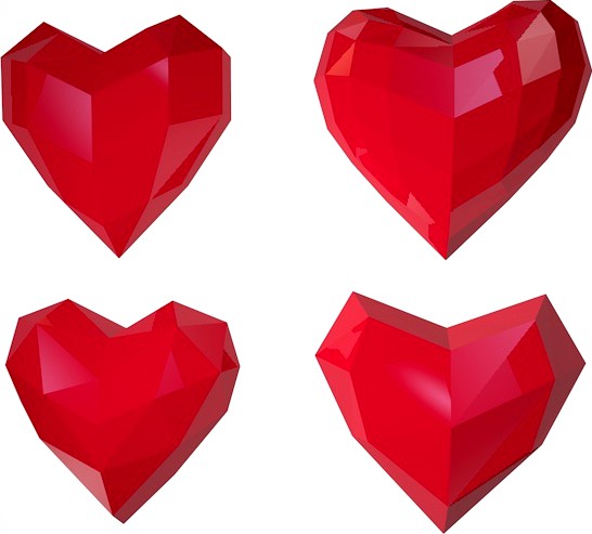 Low Poly Hearts