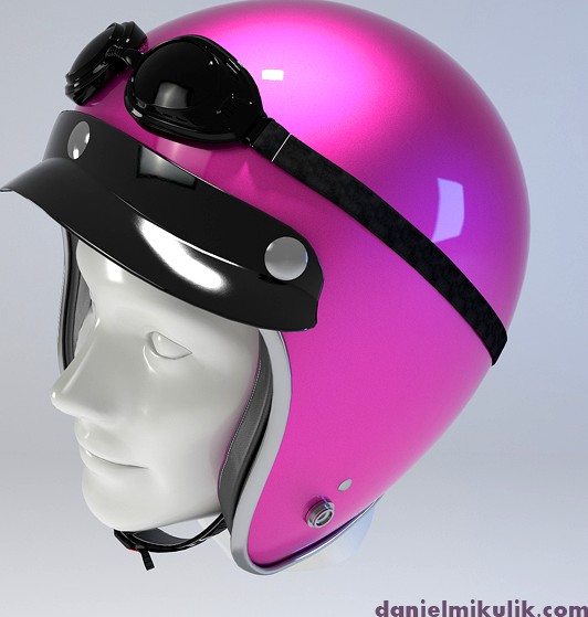 PINK Retro Motorcycle Helmet