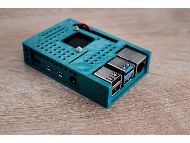 Raspberry Pi 4 case - Voronoid or round - compatible 3 x 3cm fans by Akyelle
