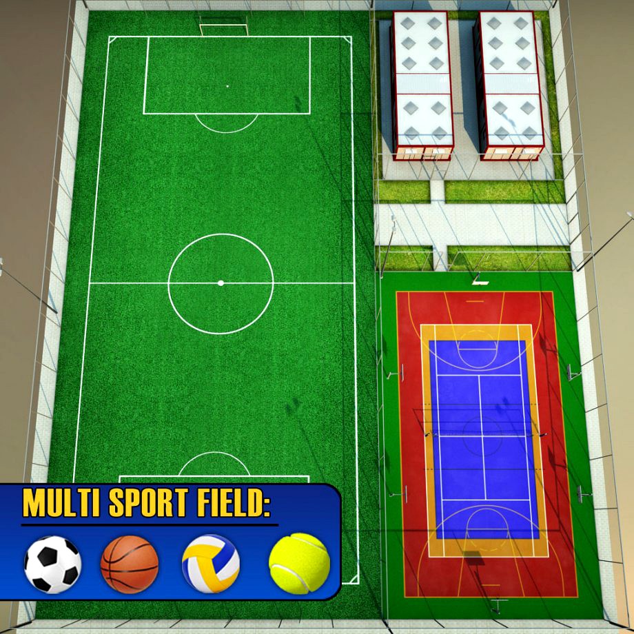 Sport court arena centre pack3d model