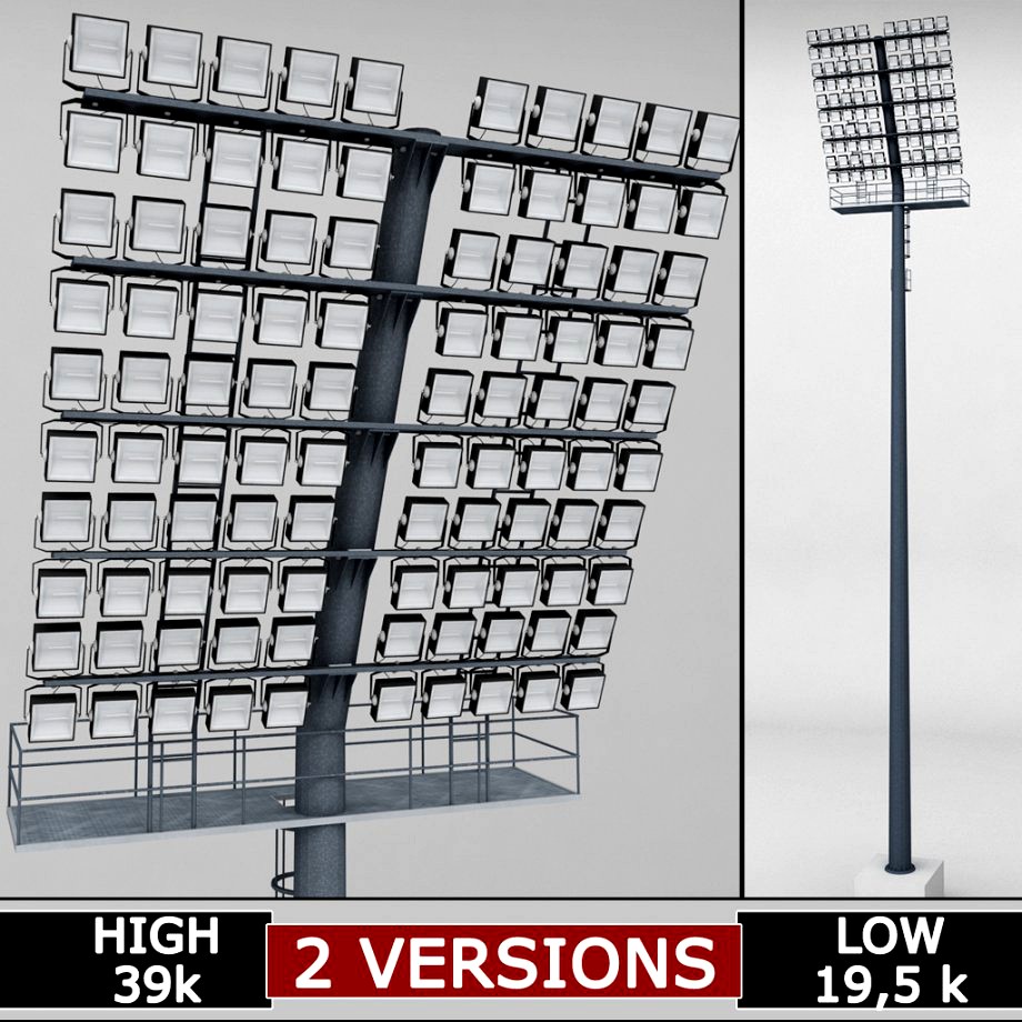 Stadium light lux box large3d model