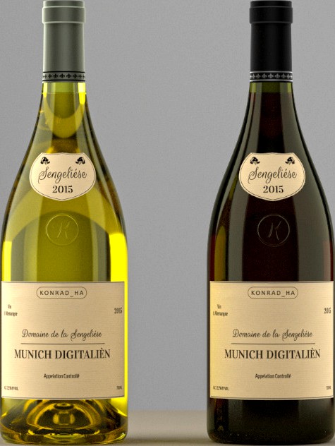 Photoreal Wine Bottles (low shoulder)