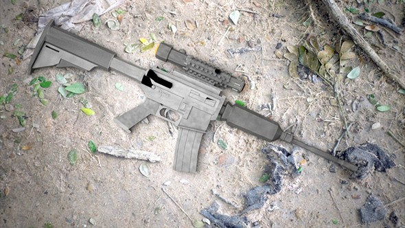 Low Poly Scoped Rifle