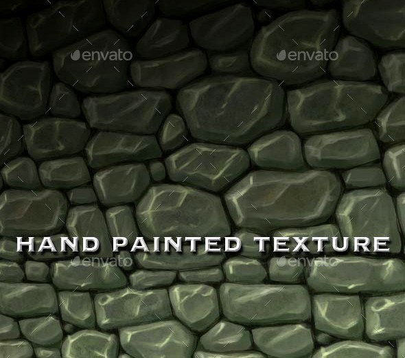 Seamless Hand Painted Rough Stone Wall Texture