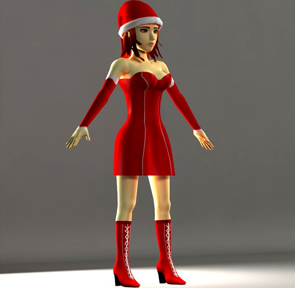 Low Poly Santa Girl