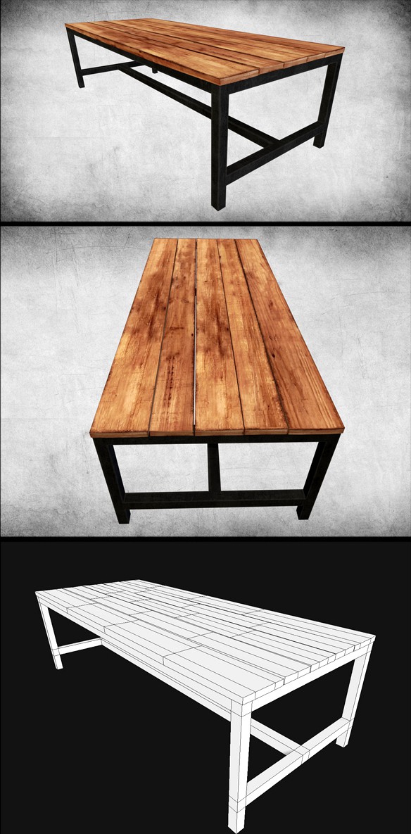 Rustic Wood Table 03