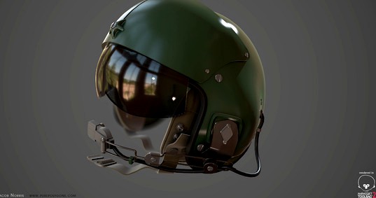 High Poly - Helmet Helicopter