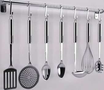 Cooking Utensils on a Rack