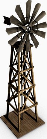 Low poly Windmill3d model