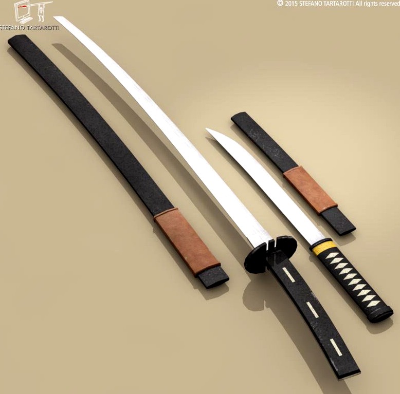 Katana and Wakizashi3d model