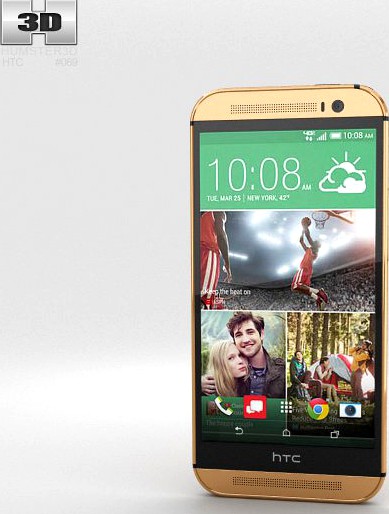HTC One (M8) Amber Gold3d model