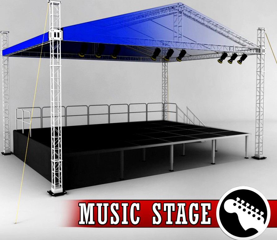 Music stage platform scaffolding3d model