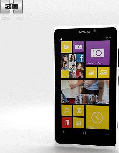 Nokia Lumia 1020 White3d model