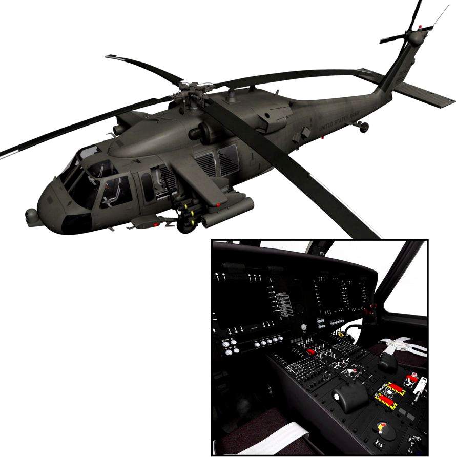 UH-60M Battlehawk with nice interior3d model