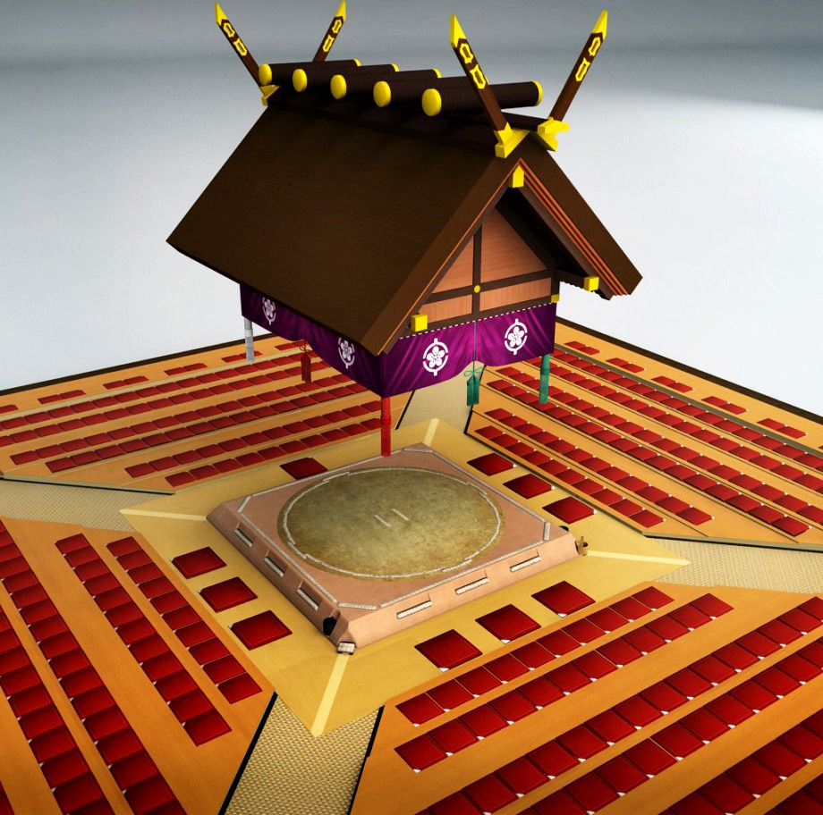 Sumo dojo arena stadium ring3d model