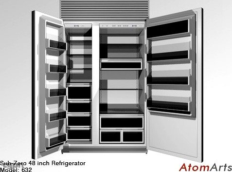 Subzero 48 inch Refrigerator3d model