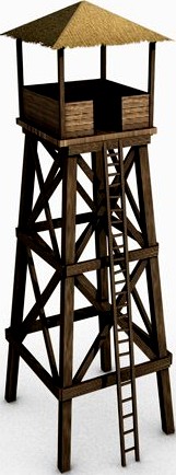 Low poly watchtower3d model