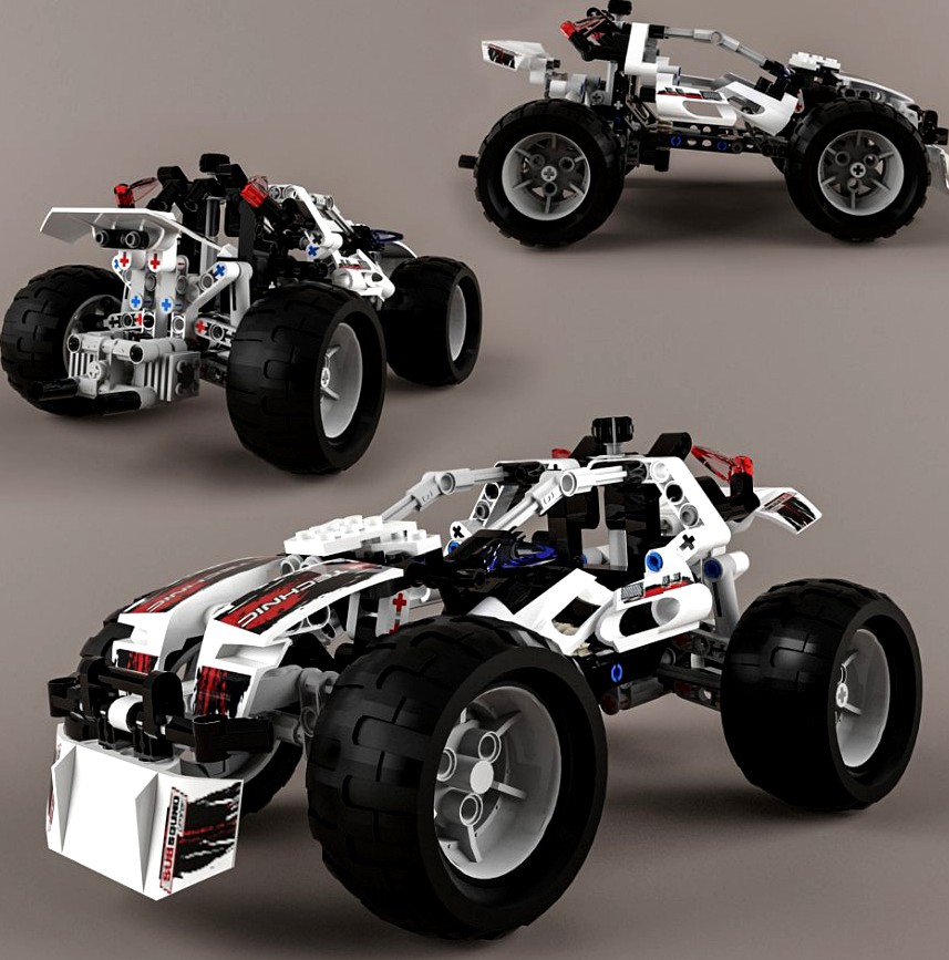Lego Technic Quad-Bike Alternative Model3d model