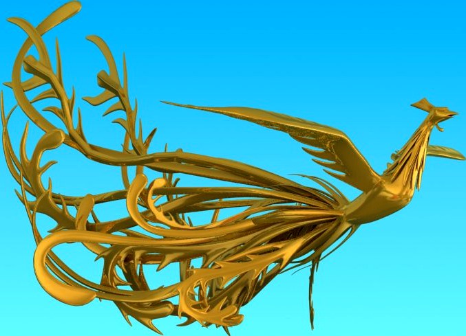 Golden Phoenix Sculpture3d model