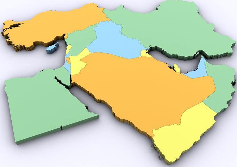 Map of the Middle East3d model