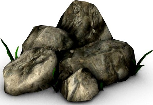 Rocks with plants3d model