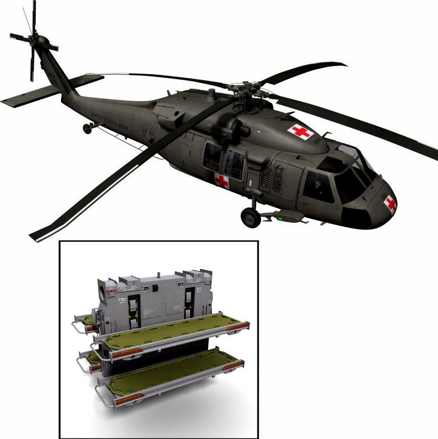 UH-60L Blackhawk MEDEVAC Helicopter3d model