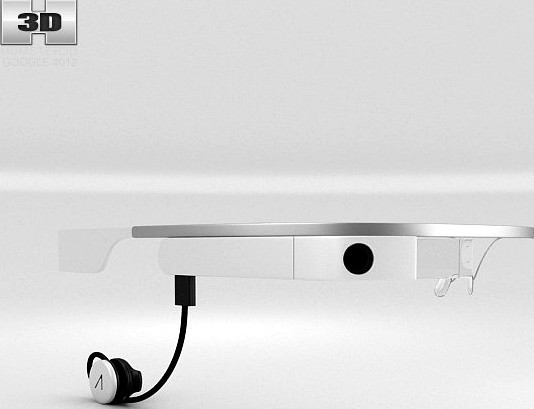 Google Glass with Mono Earbud Cotton3d model