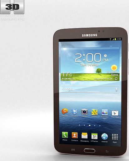 Samsung Galaxy Tab 3 7-inch Gold Brown3d model