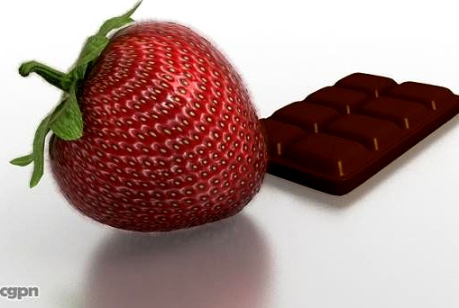 Strawberry and Chocolate Bar3d model