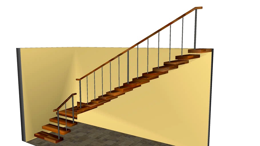 Scala a Sbalzo 'Legno & Acciaio' Ladder Trucks 'Wood & Steel' 3d model