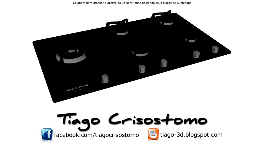 Cooktop Gourmand Vidro 5 Bocas BDC91A BRASTEMP 3d model